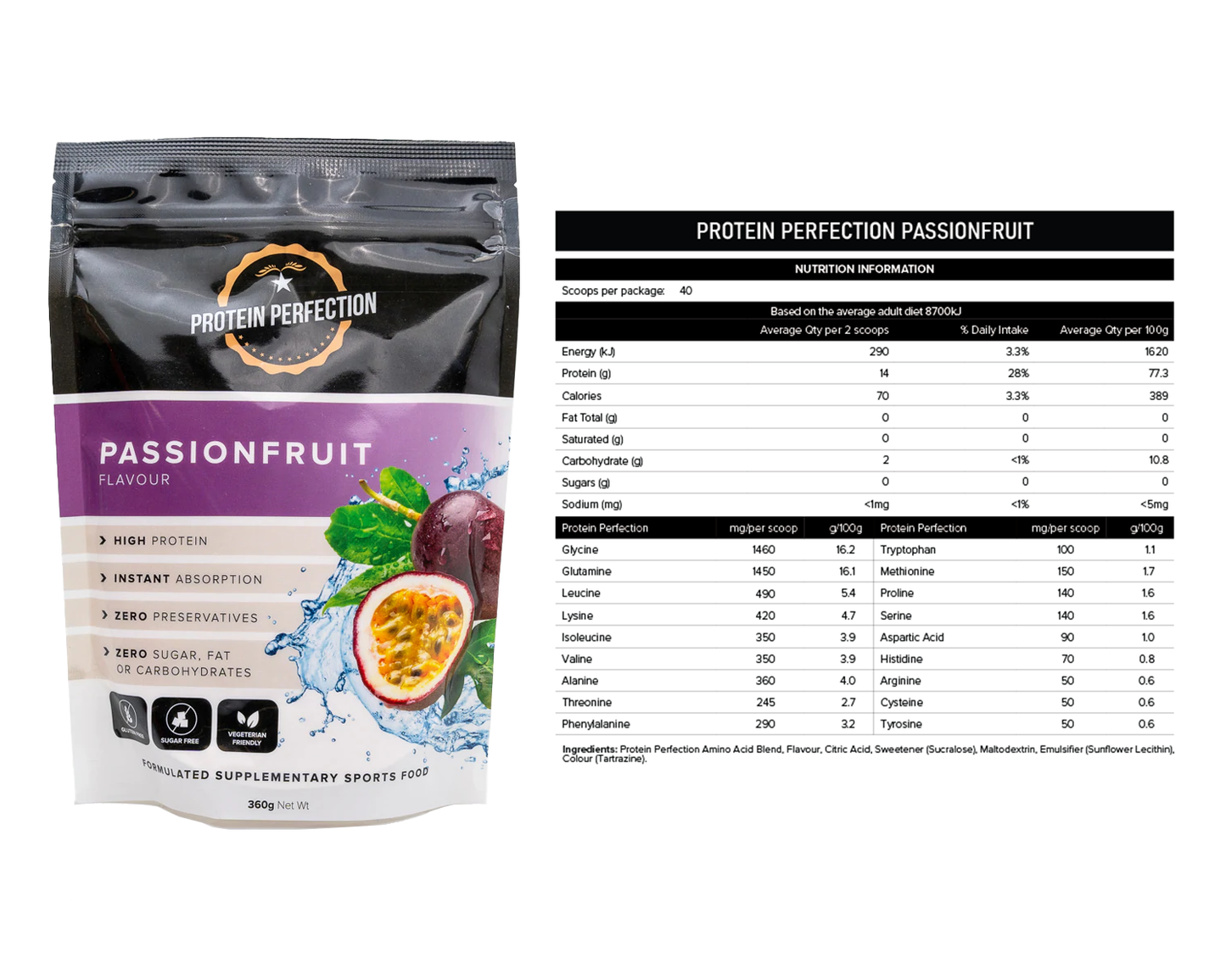 Protein Perfection Protein Water passionfruit flavour