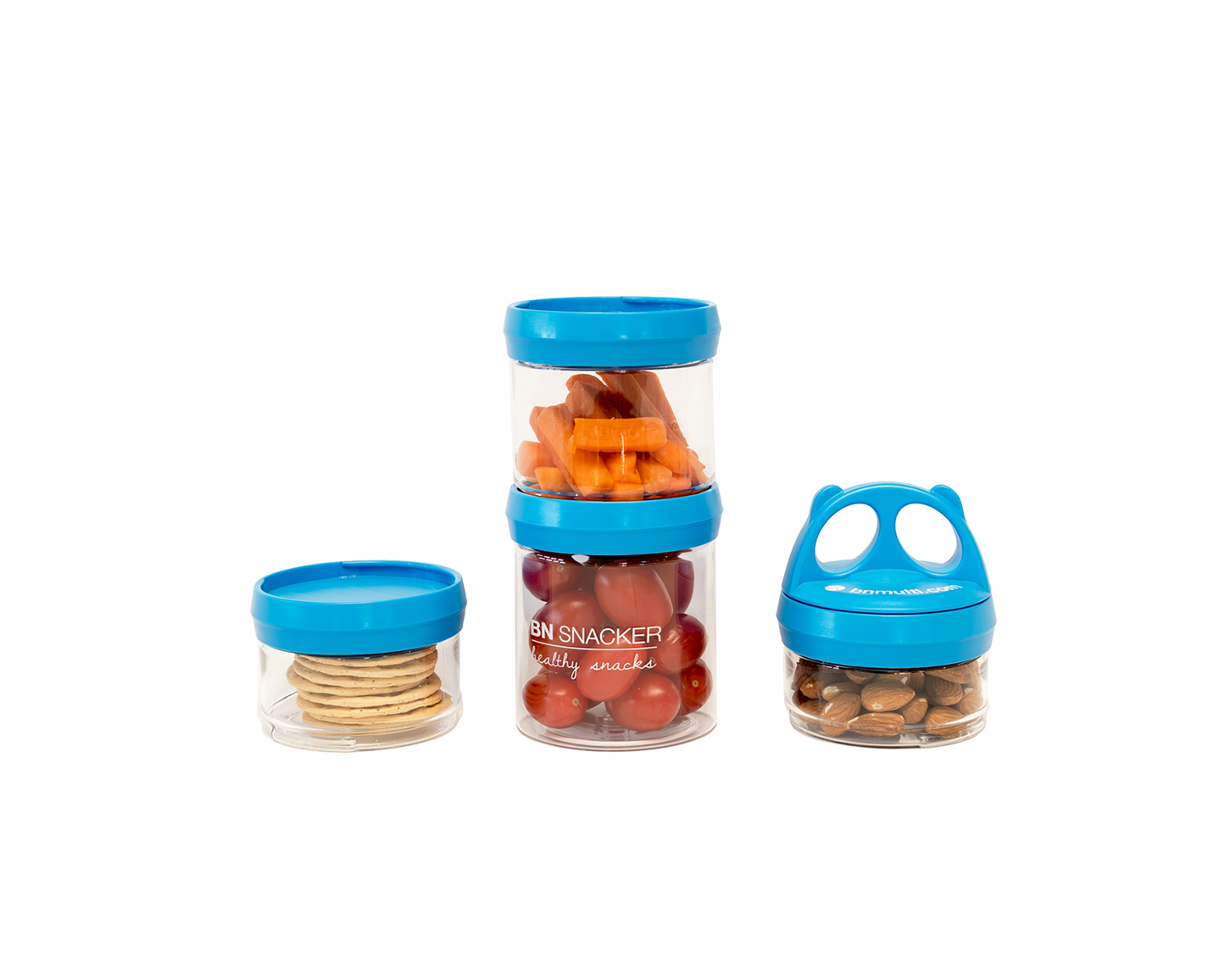 E-zy Snax - Stackable Lunch Box - 4 Cylindrical Containers