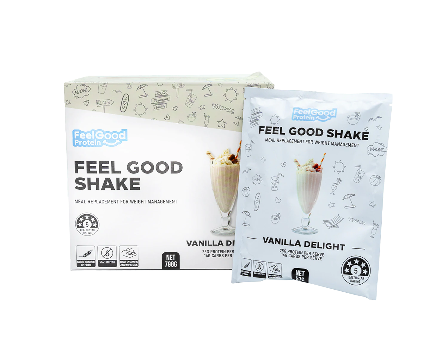 Feel Good Meal Replacement Shake vanilla delight flavour