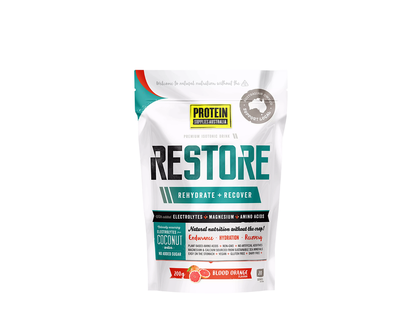 PSA Restore Hydration Powder blood orange flavour