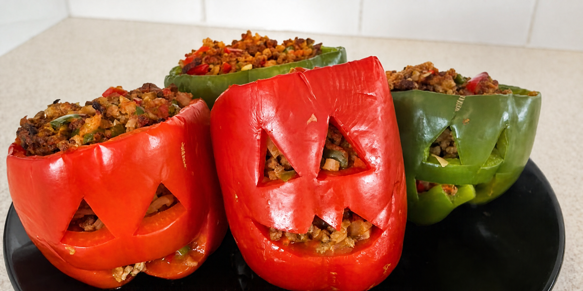 Halloween Stuffed Capsicums