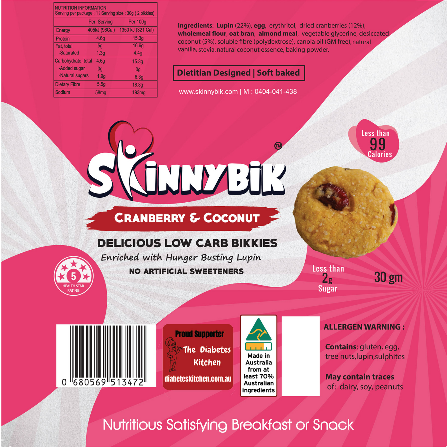 Skinnybik Lupin Biscuits