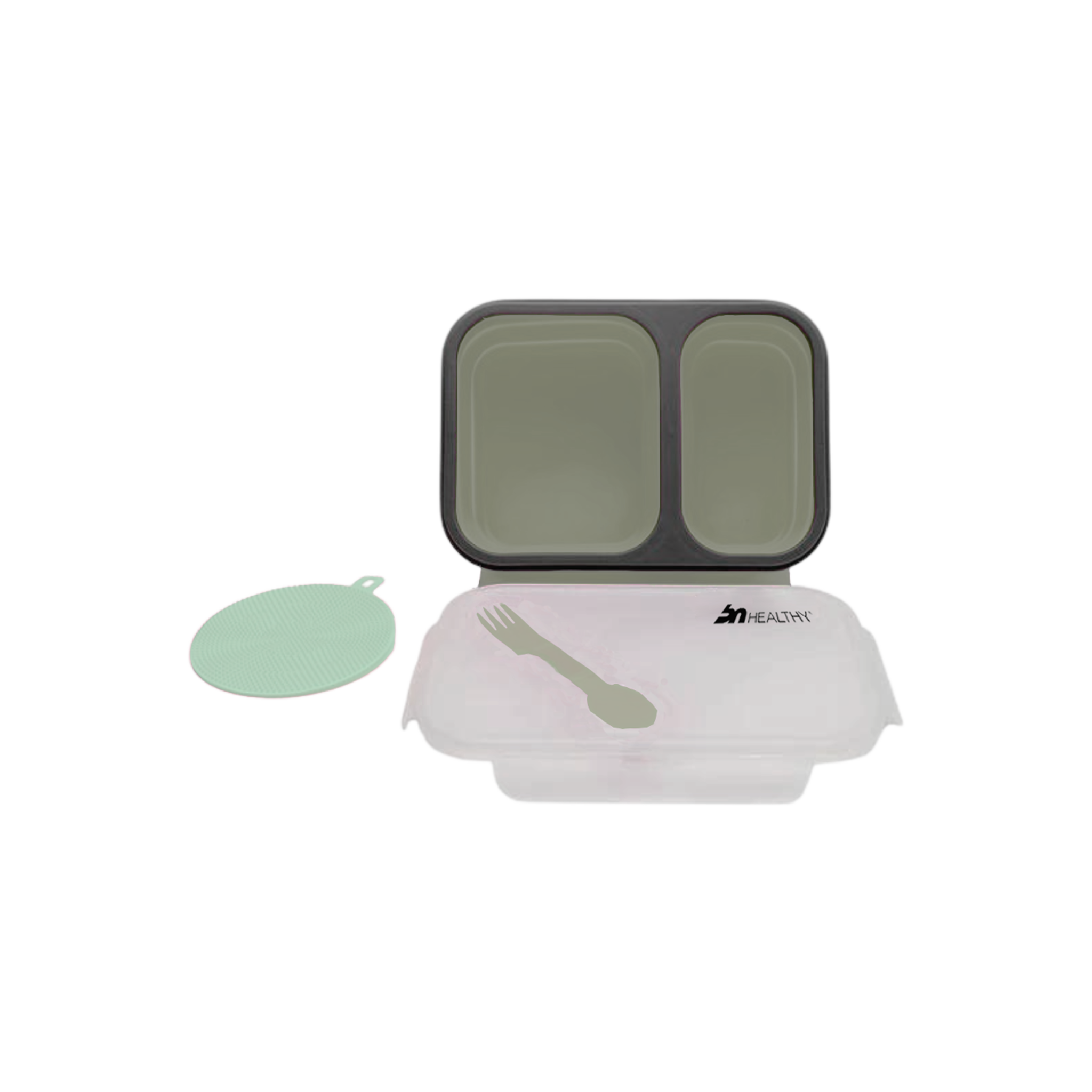 2 Compartments Silicone Bento Box