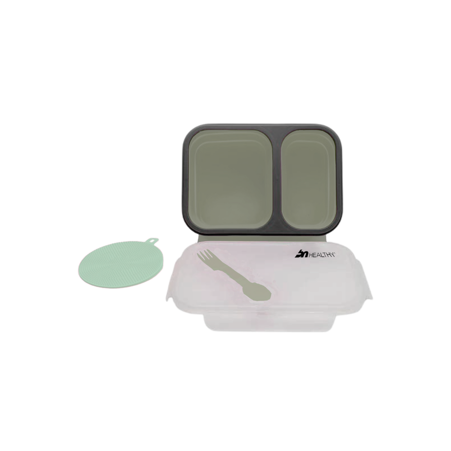 2 Compartments Silicone Bento Box