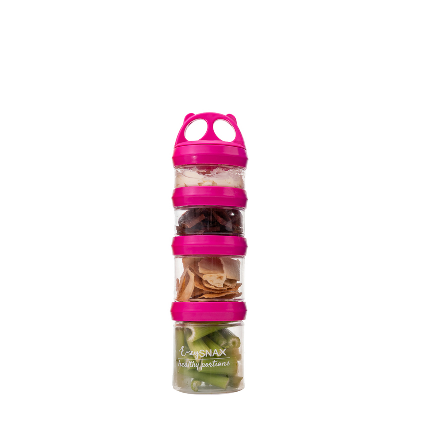 E-zy Snax - Stackable Lunch Box - 4 Cylindrical Containers