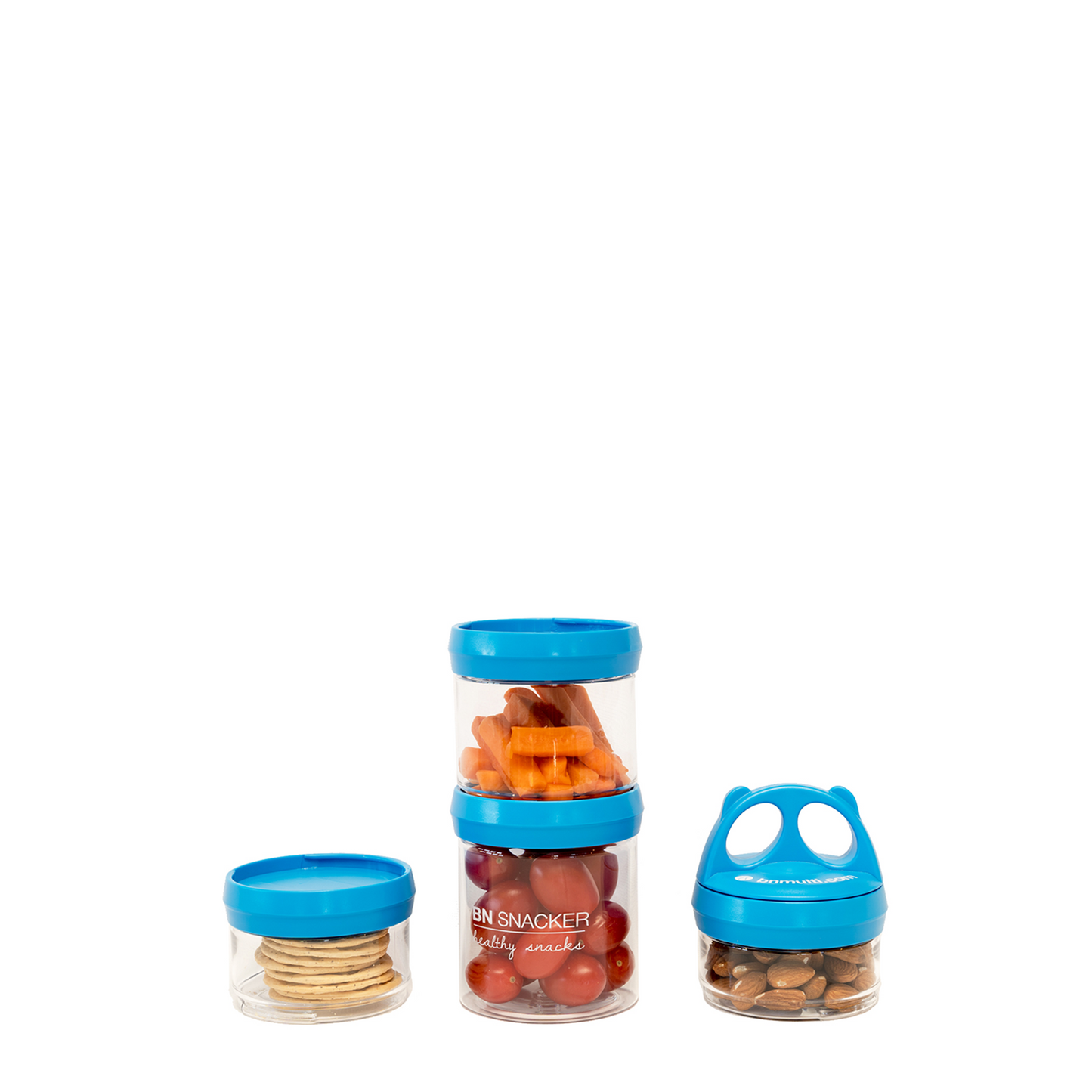 E-zy Snax - Stackable Lunch Box - 4 Cylindrical Containers