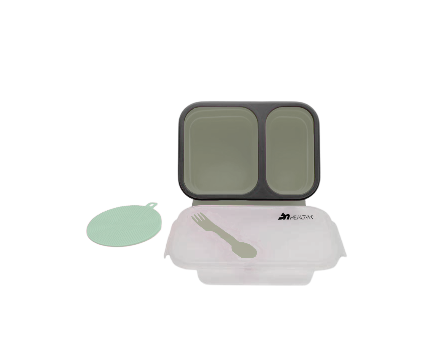 2 Compartments Silicone Bento Box