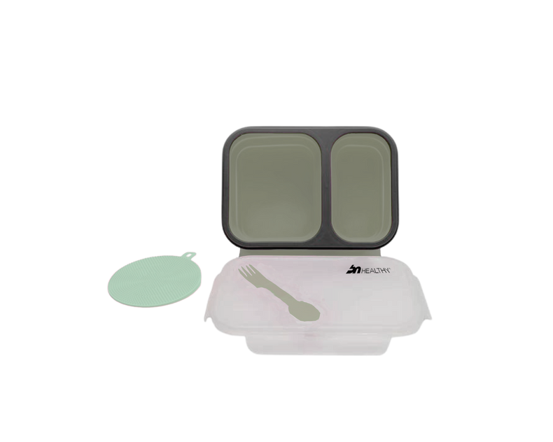 2 Compartments Silicone Bento Box