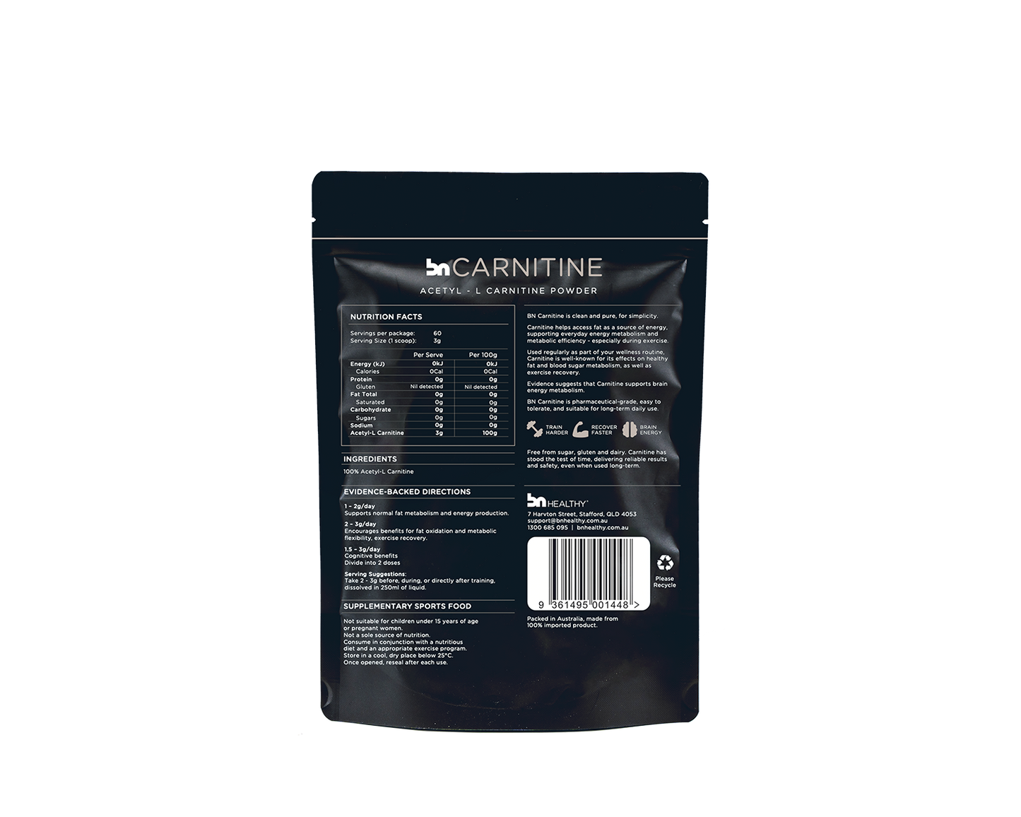 BN Carnitine - 100% Pure Acetyl L-Carnitine Powder BN Carnitine - 100% Pure Acetyl L-Carnitine Powder
