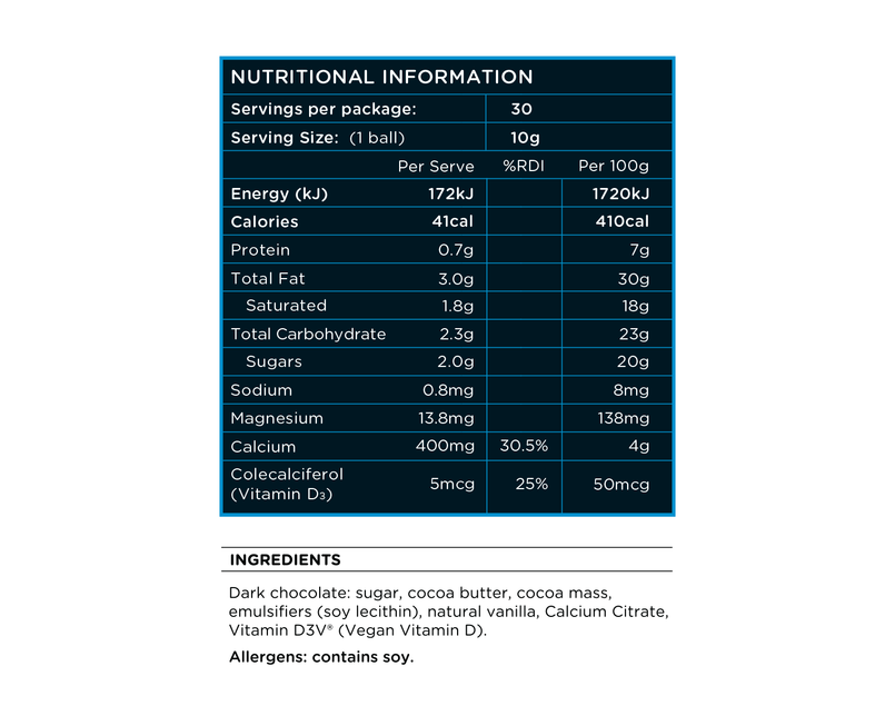 calcium + vitamin d chocolate flavour vitamin nutritional information