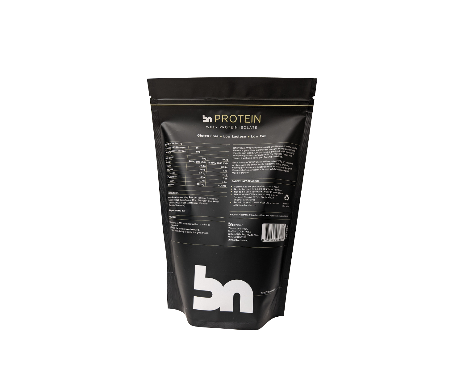 BN Protein - Flavoured WPI Powder vanilla flavour cover back
