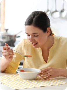 Woman eating her food