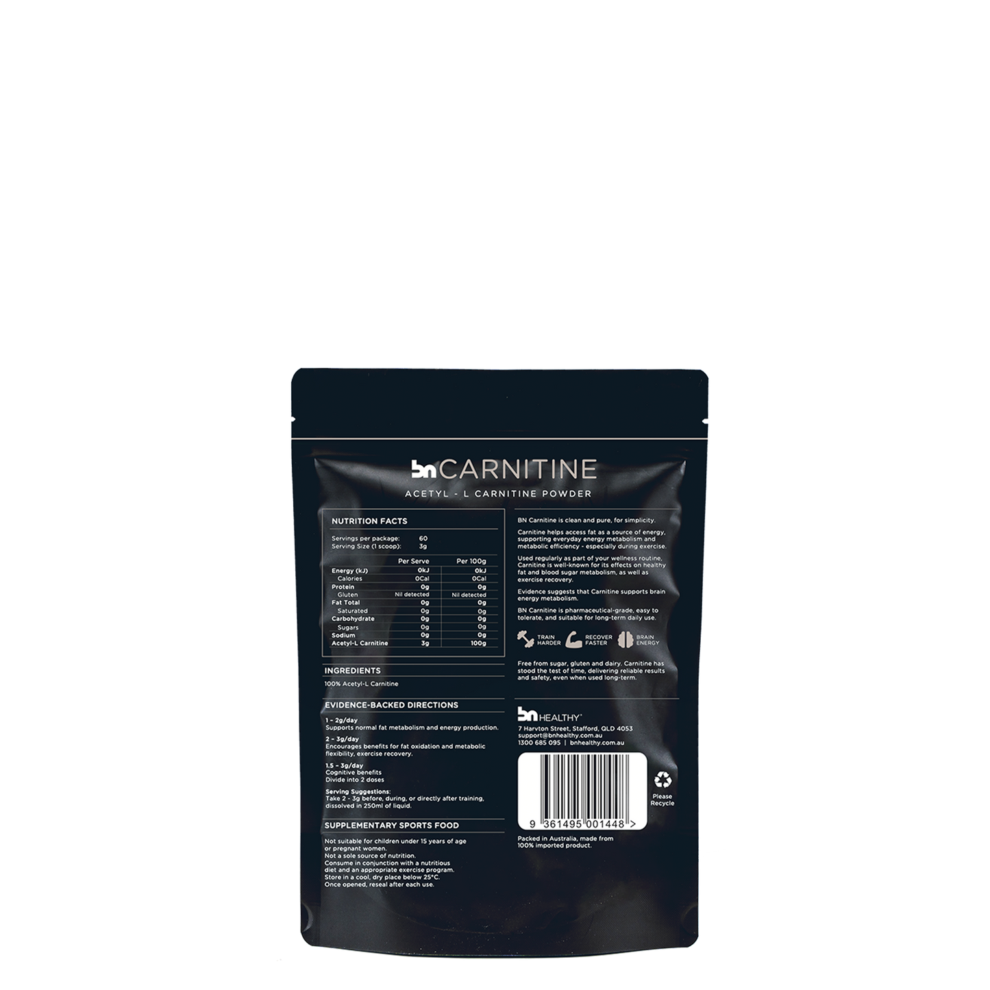 BN Carnitine - 100% Pure Acetyl L-Carnitine Powder