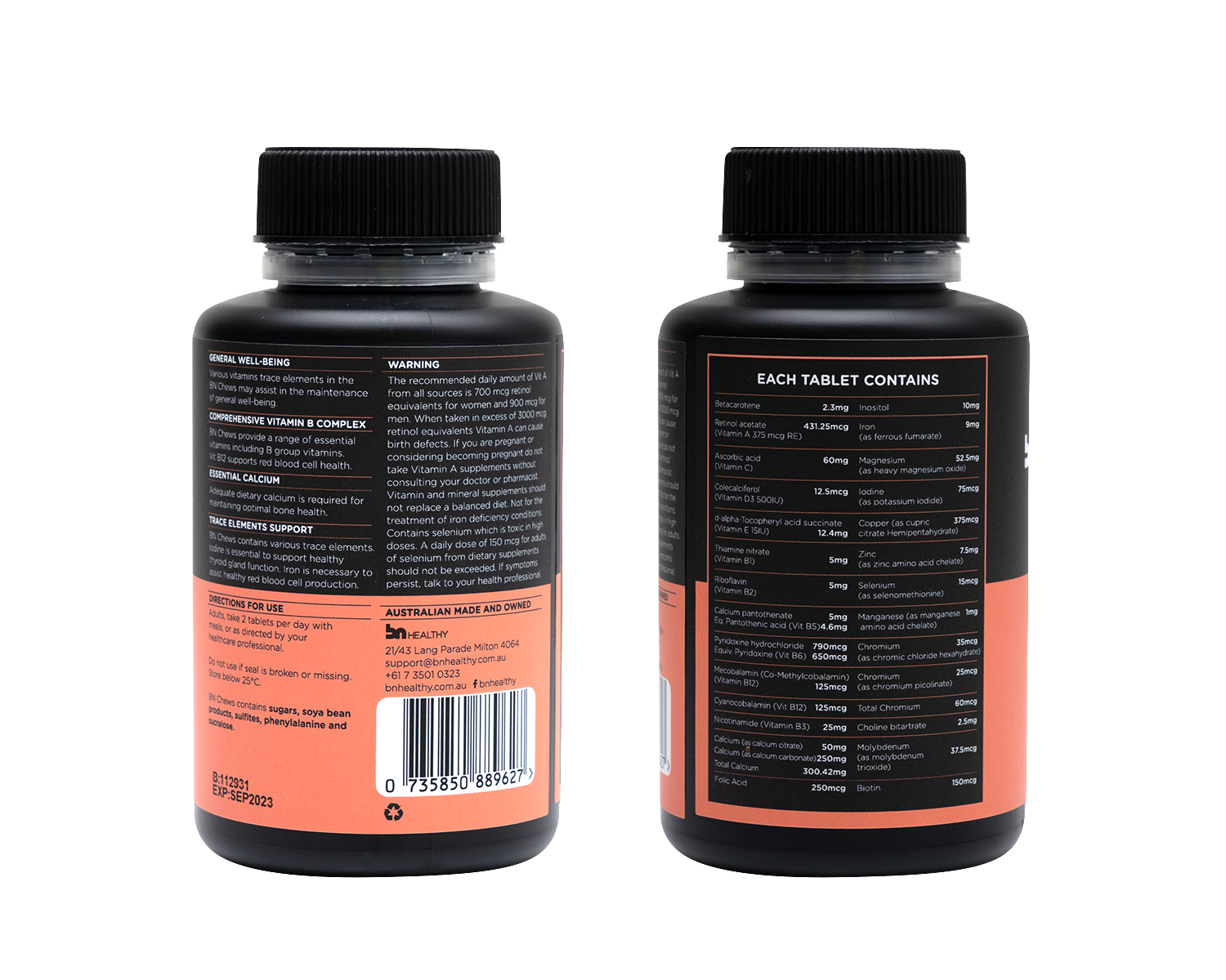 orange chewable multivitamin back view