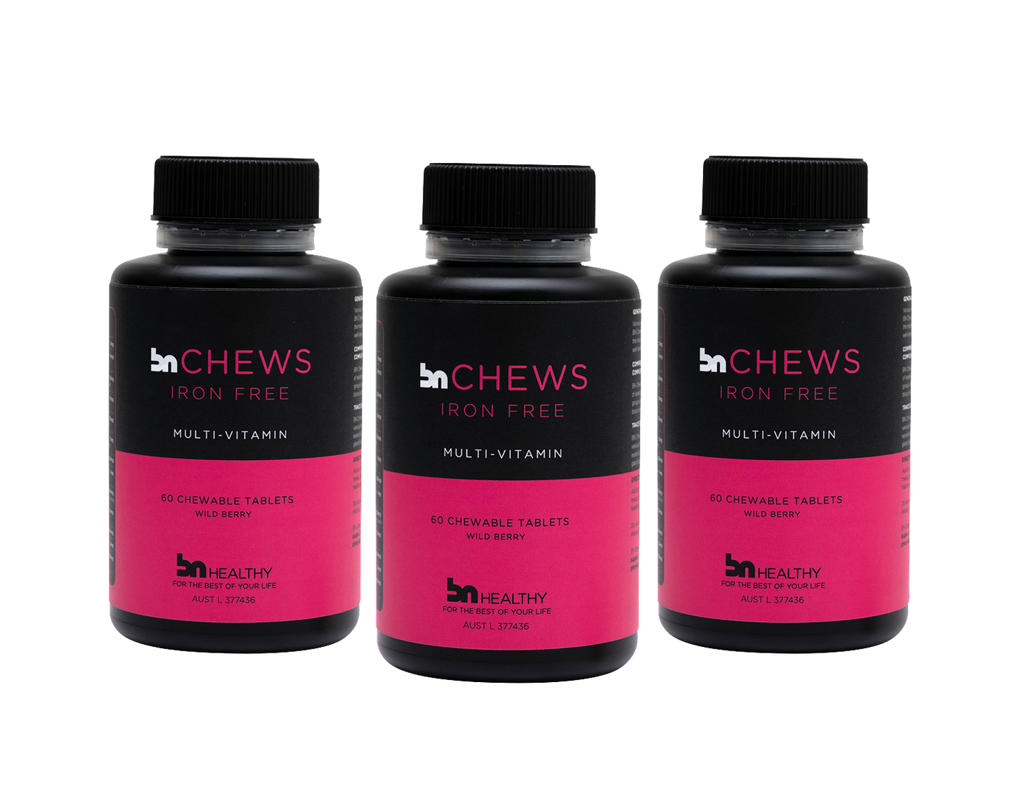 BN Chews Iron-Free - Chewable Multivitamins - 3 Bottles - Save 15%