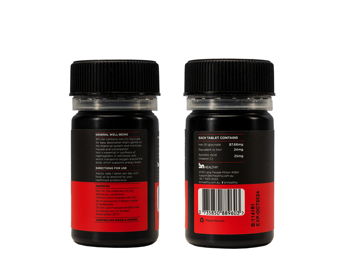 BN Iron - Iron Tablets + Vitamin C - 3 Bottles