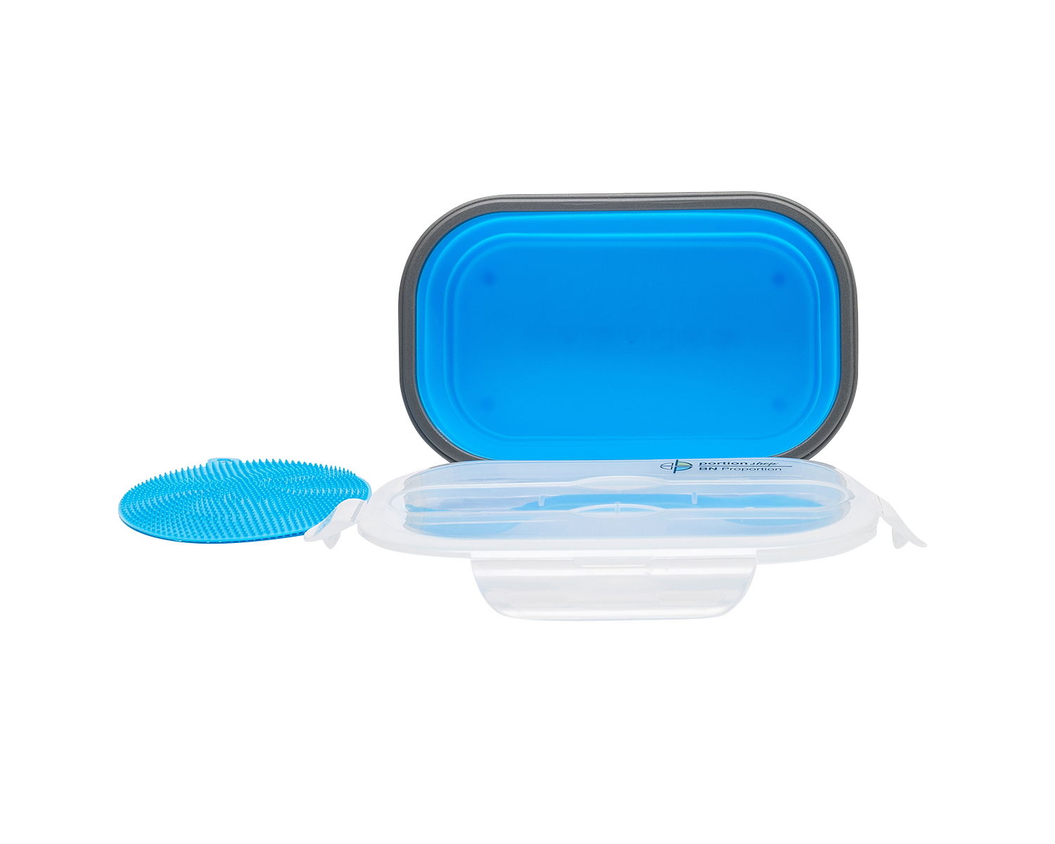 1 Compartment Silicone Bento Box  blue