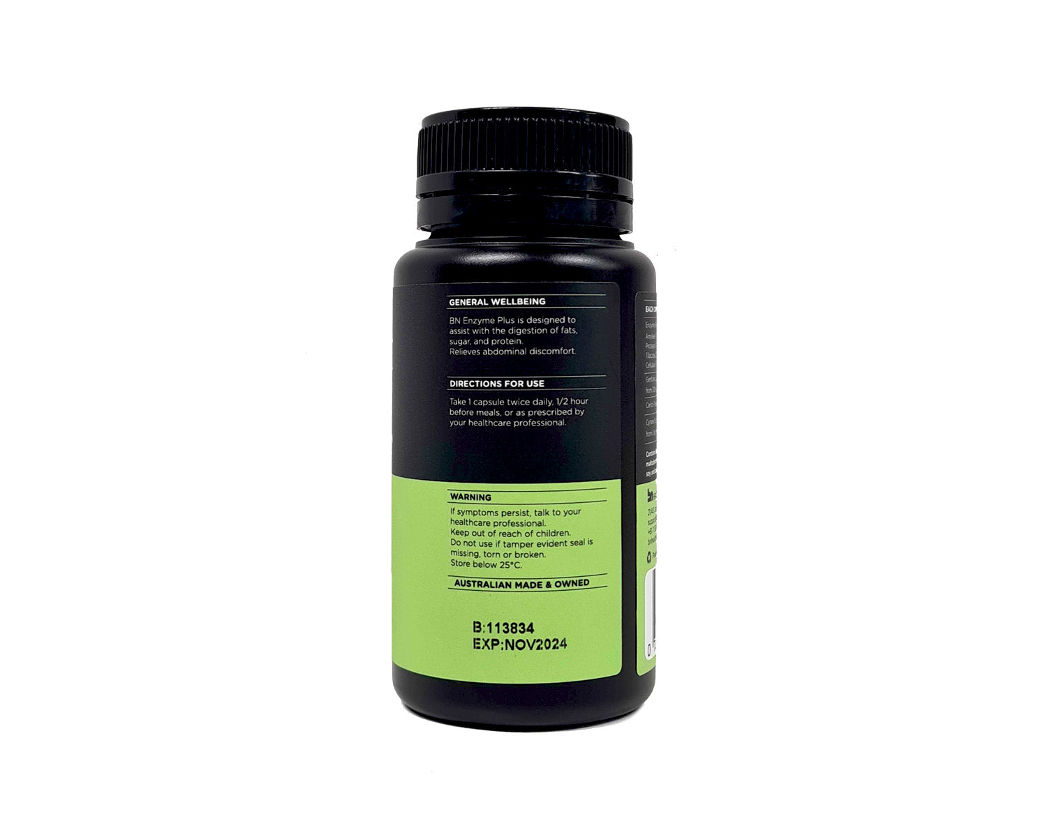 BN Enzyme Plus bottle back