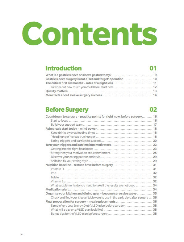 The Gastric Sleeve Guide Table of Contents Page 4