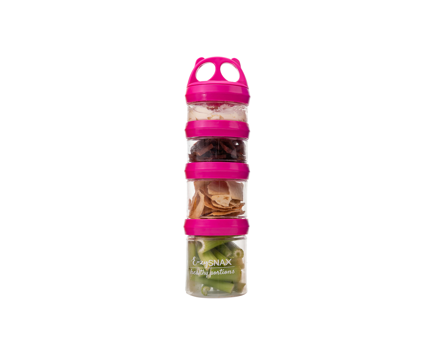 E-zy Snax - Stackable Lunch Box - 4 Cylindrical Containers