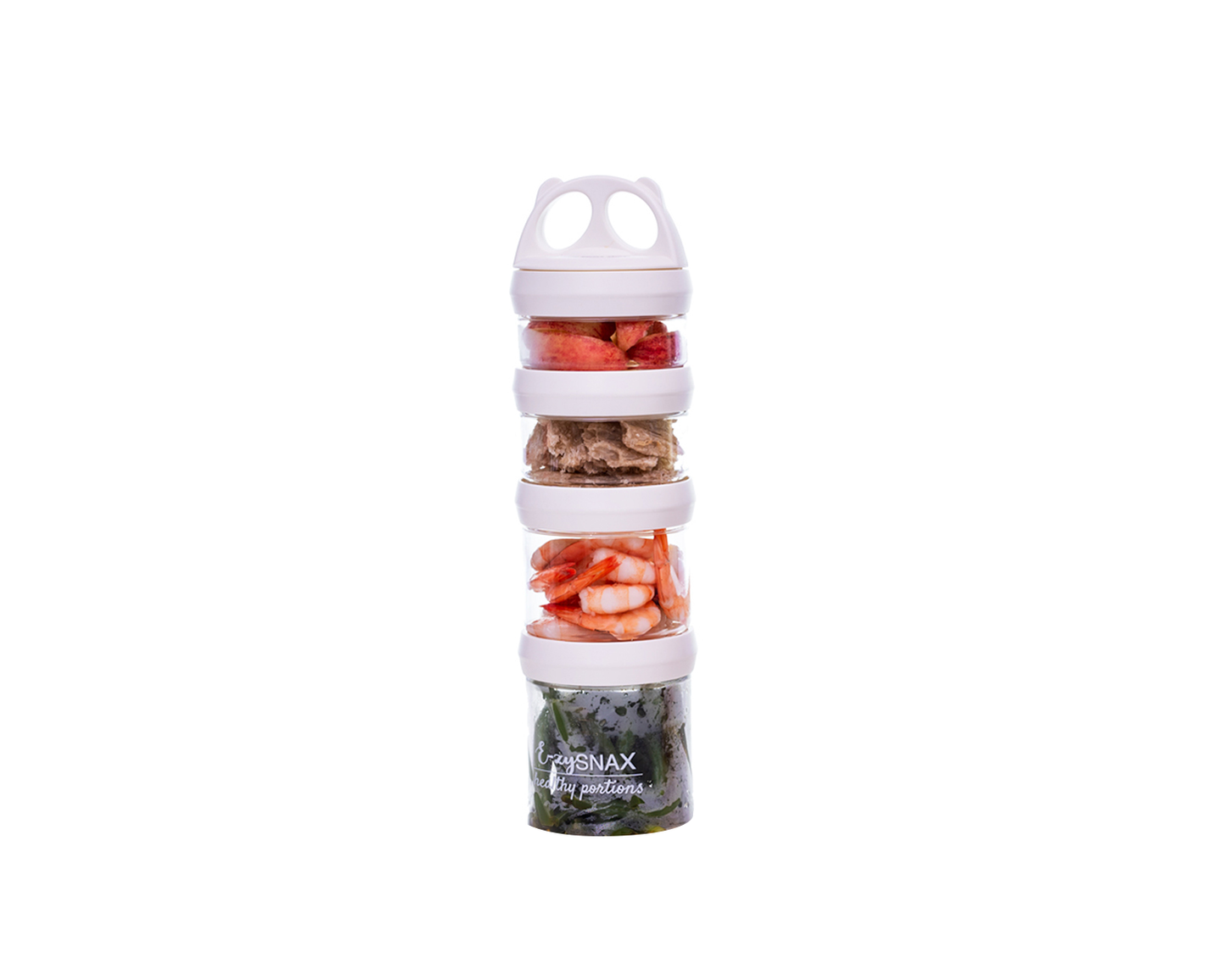 E-zy Snax - Stackable Lunch Box - 4 Cylindrical Containers