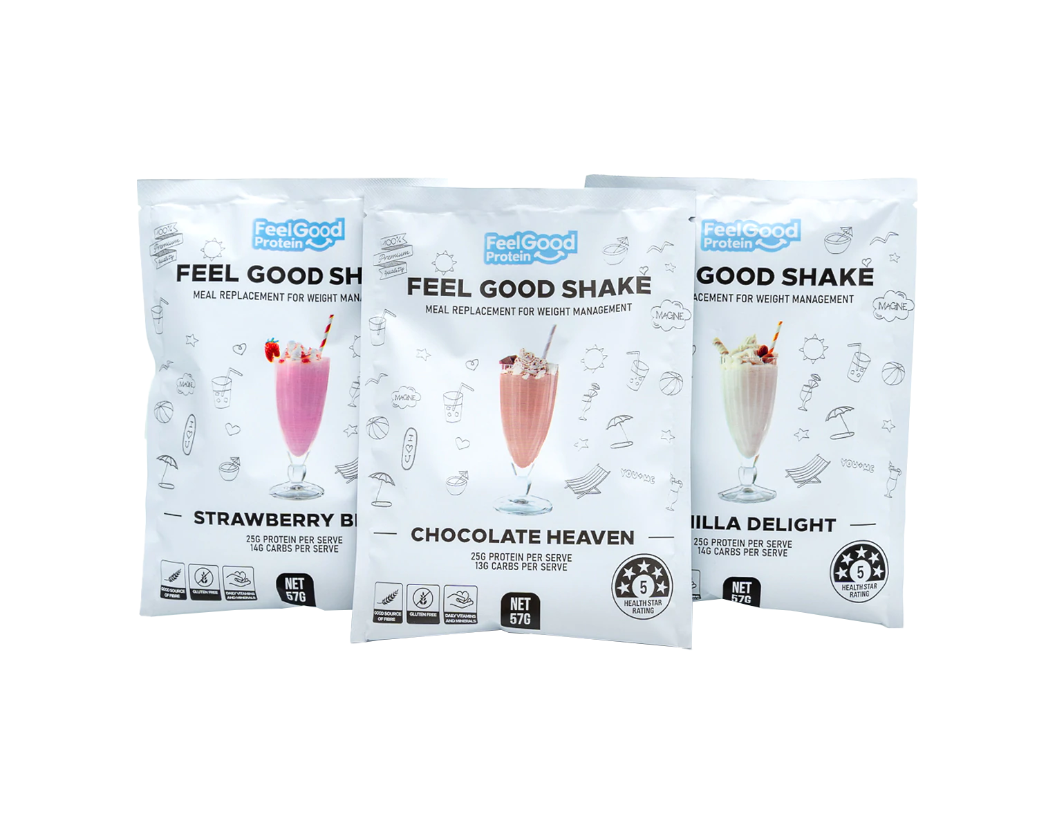 Feel Good Meal Replacement Shake all flavour cover front
