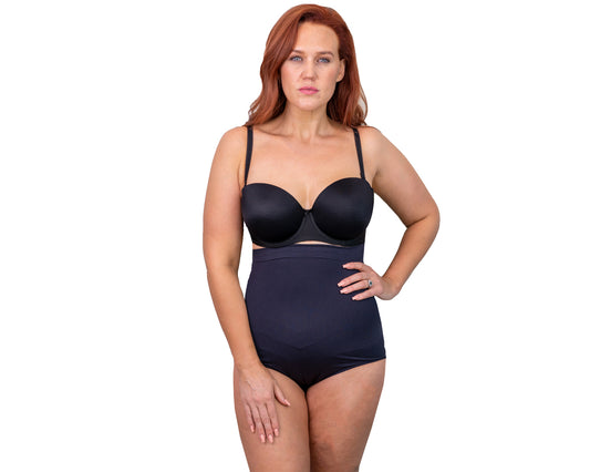 BN High-Waist Tummy Control Shapewear black on a lady from front