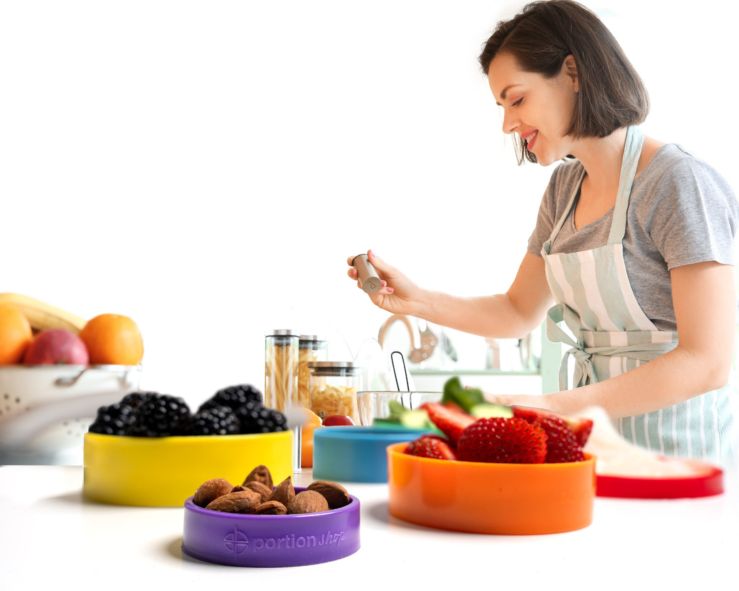 Portion Control Rings with portioned meal