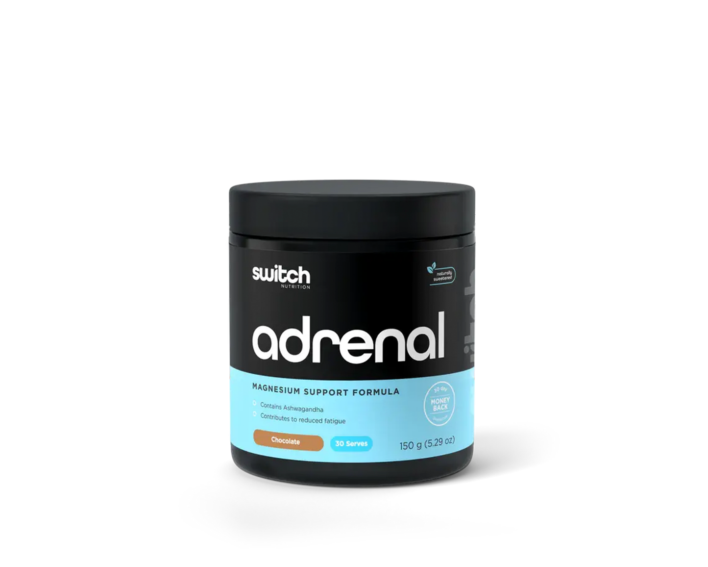 Adrenal Powder By Switch Nutrition Chocolate flavour bottle 