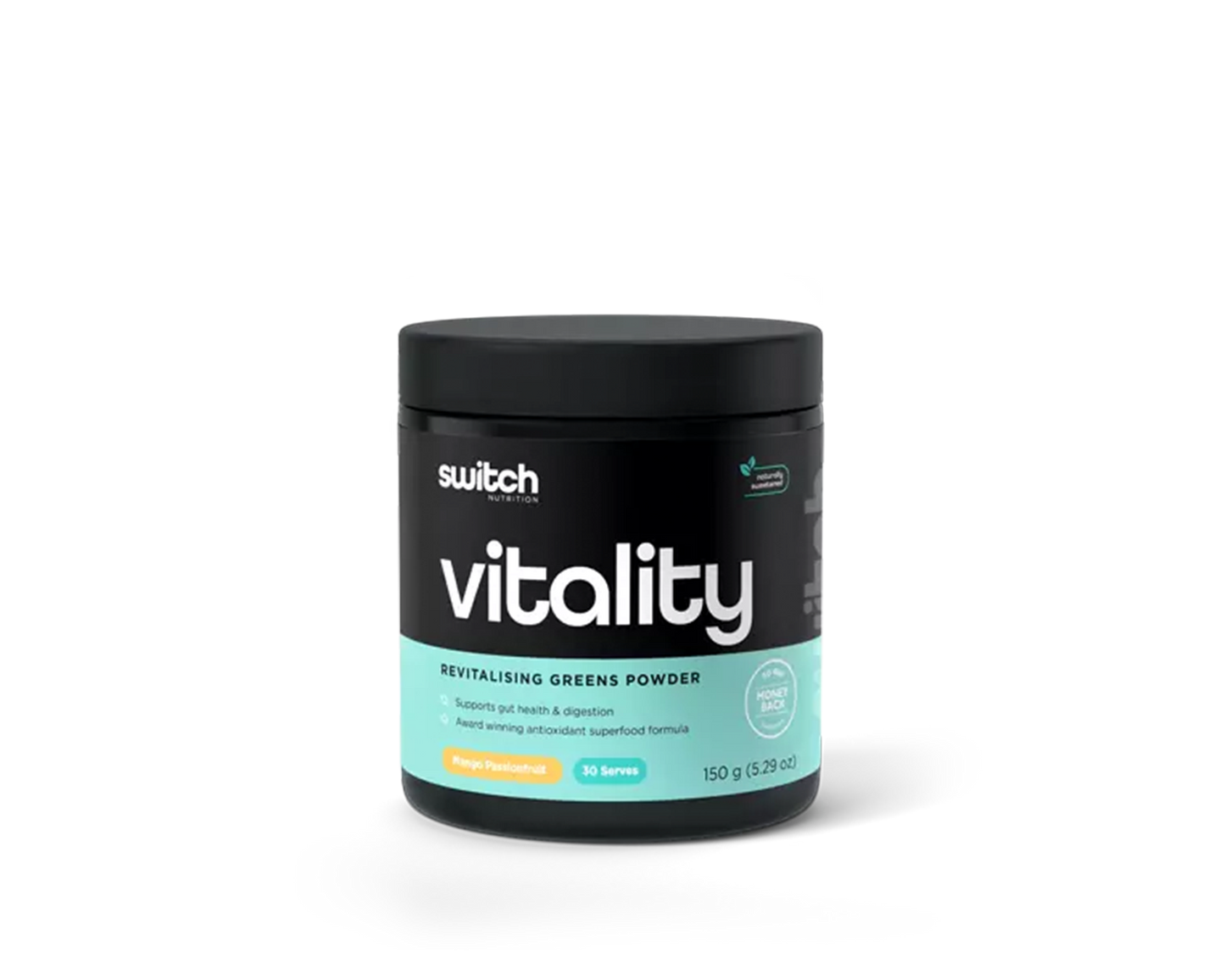 Vitality Switch+ By Switch Nutrition mango passionfruit flavour bottle front view
