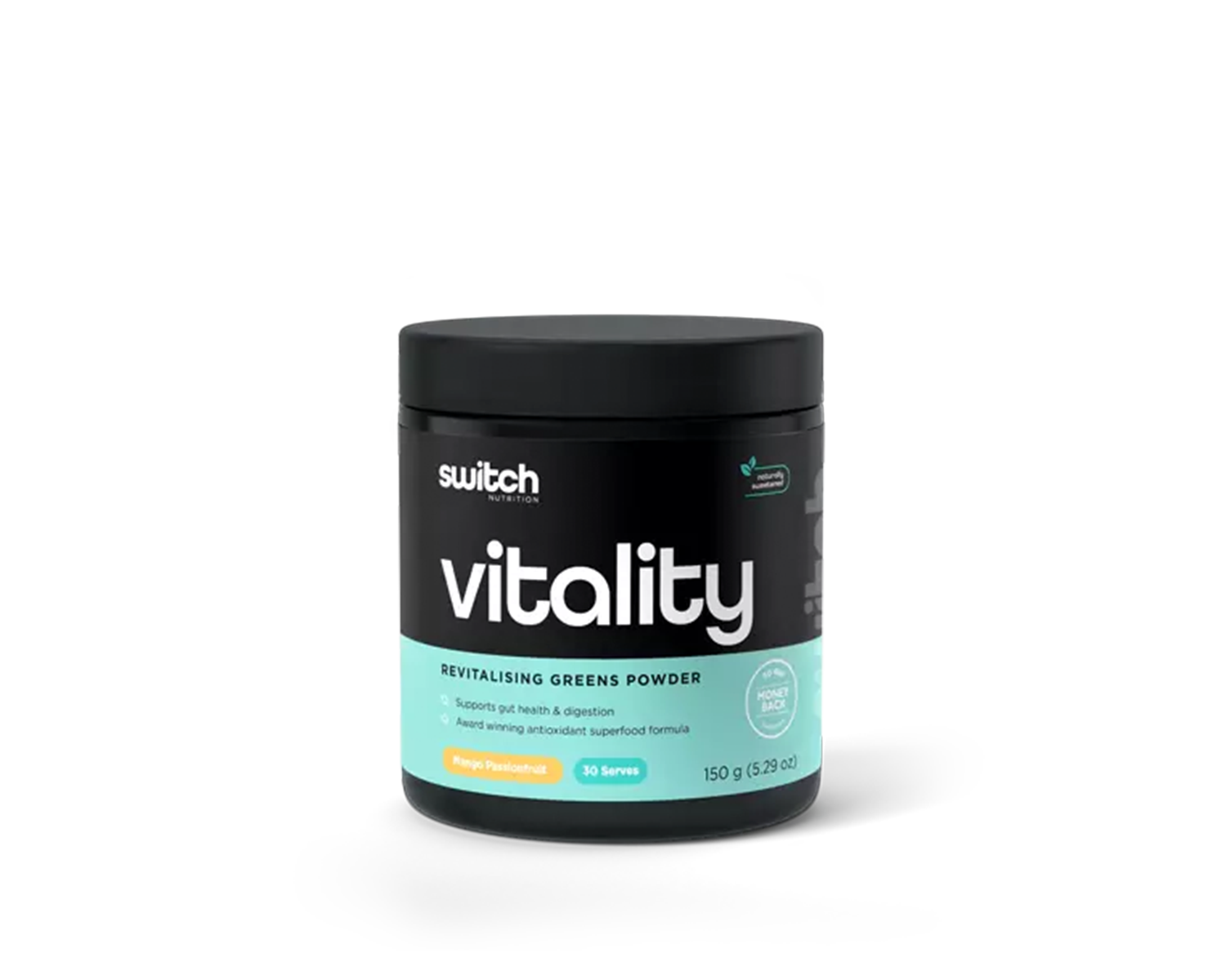 Vitality Switch+ By Switch Nutrition mango passionfruit flavour bottle front view