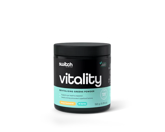 Vitality Switch+ By Switch Nutrition mango passionfruit flavour bottle front view