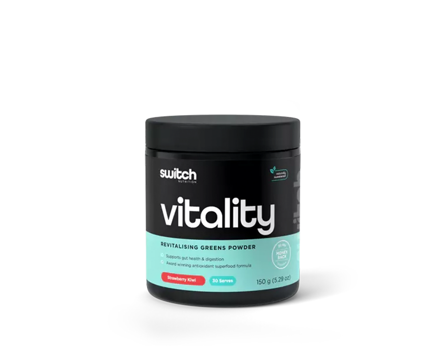 Vitality Switch+ By Switch Nutrition strawberry kiwi flavour bottle front view