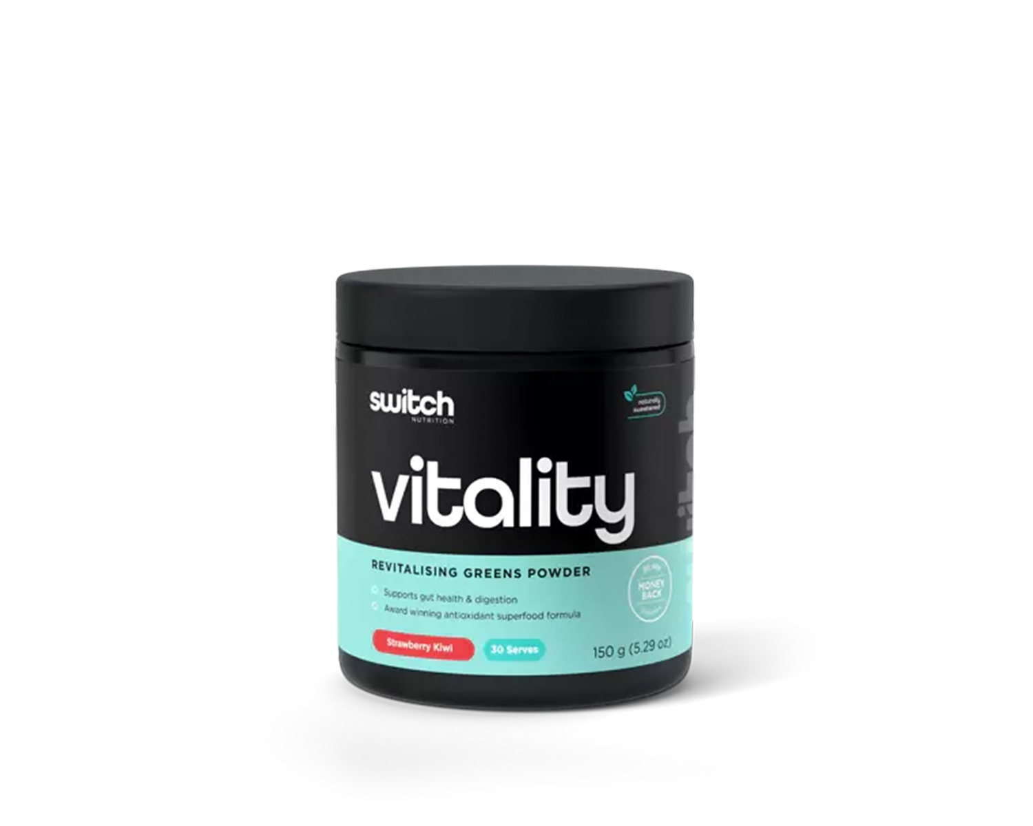 Vitality Switch+ By Switch Nutrition strawberry kiwi flavour bottle front view