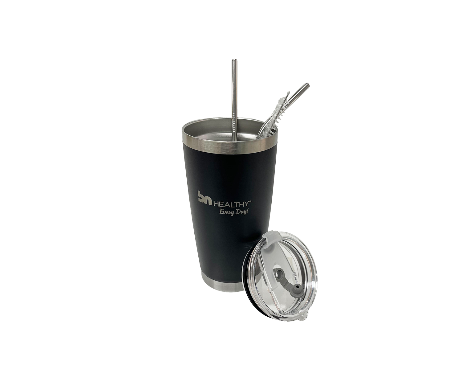 BN Travel Mug with Straws black colour with multiple straws