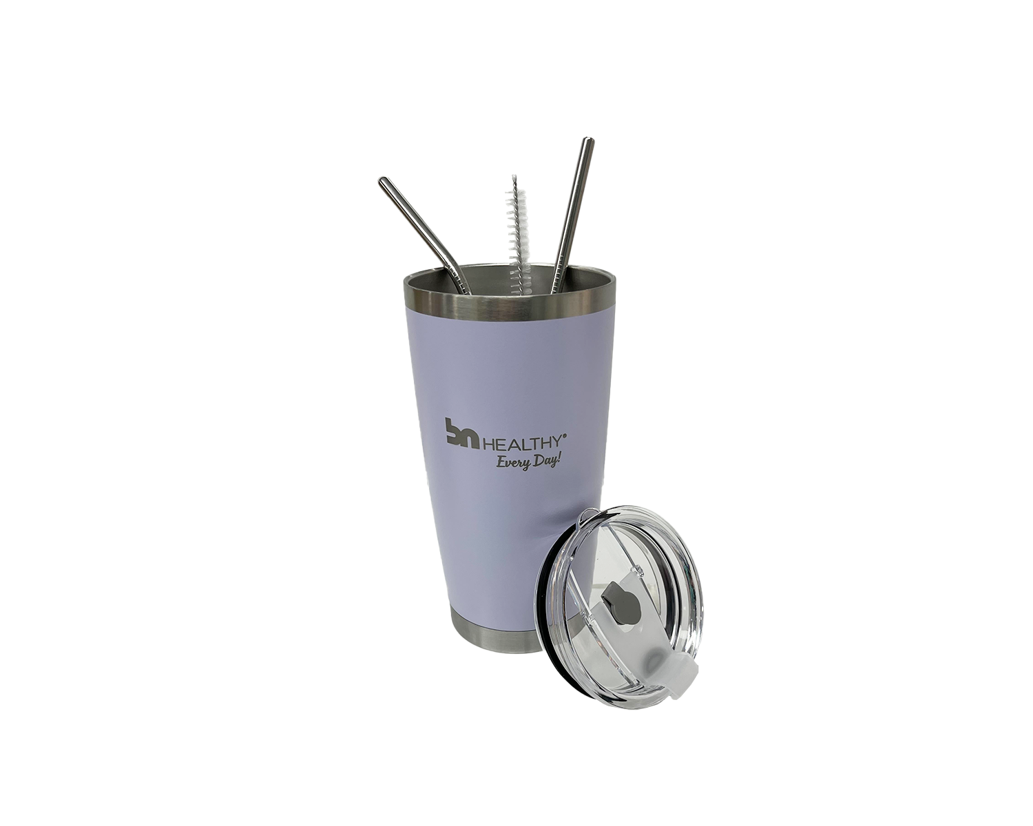 BN Travel Mug with Straws white colour with multiple straws